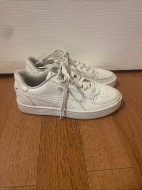 Puma White Low-Top Leather Sneakers